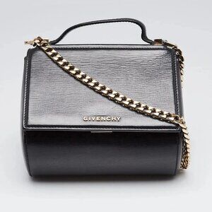 Givenchy Black Grained Leather Pandora Box Mini Crossbody Bag